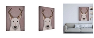 Trademark Global Fab Funky Bull Terrier and Antlers Canvas Art - 27" x 33.5"